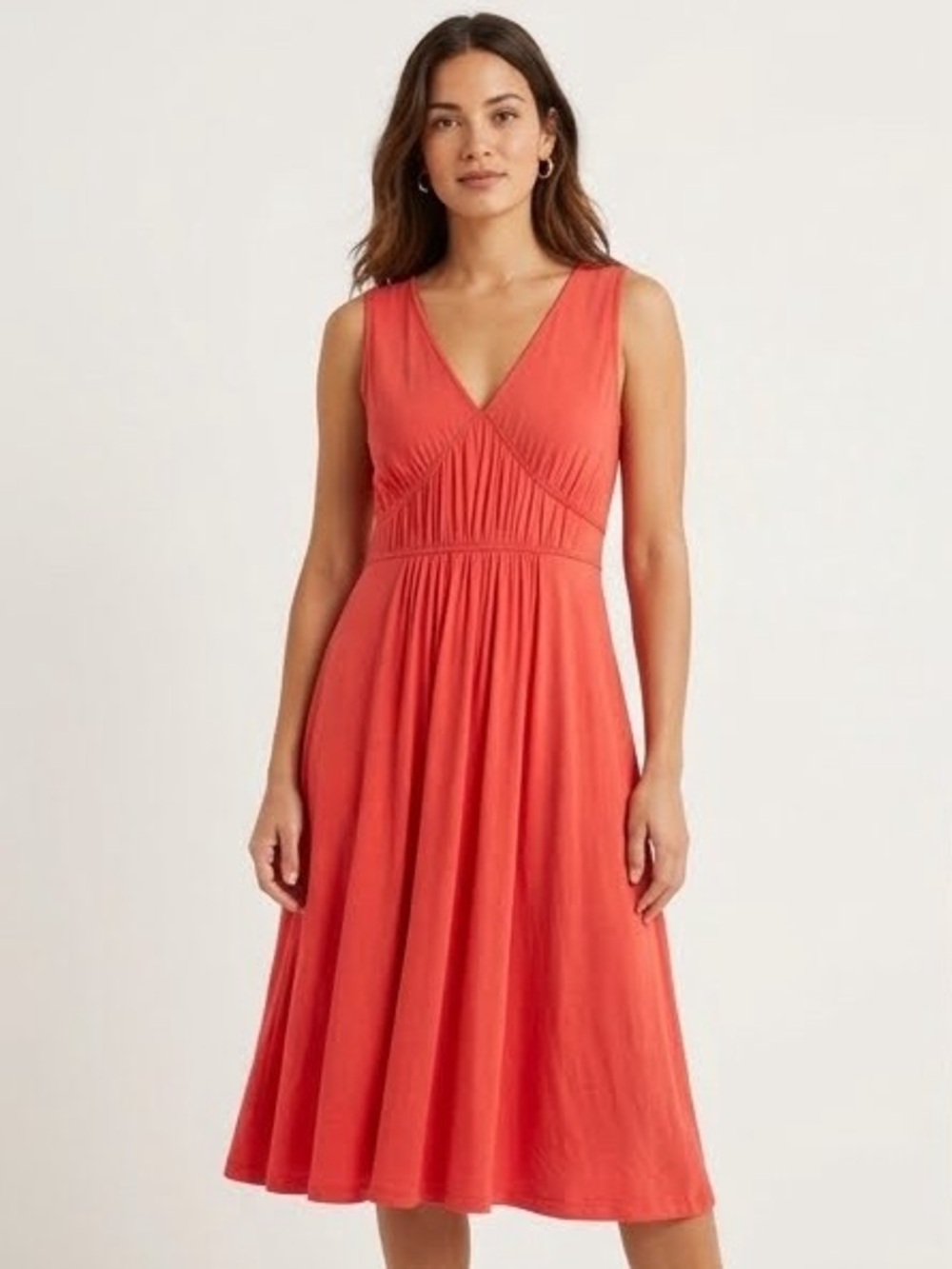 Boden Sleeveless Red V-Neck Women's Dress
